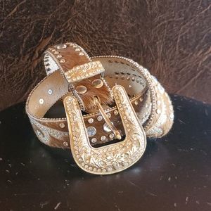 Rhinstone hair/on Western Belt